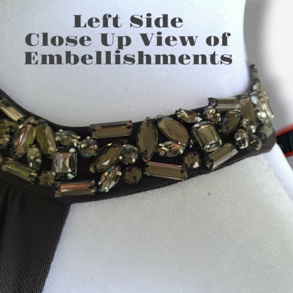 Express Embellished Gray Halter Top Size Medium - Picture 7 of 12